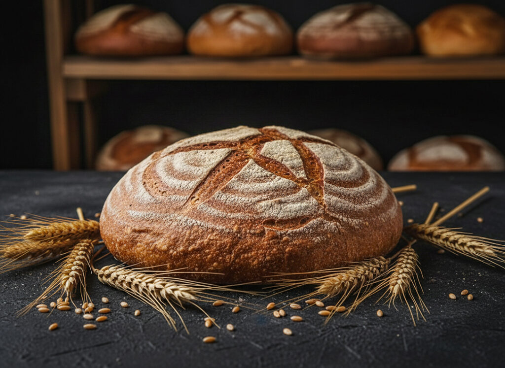 Brot aus der Bäckerei mit Weizen und Roggen