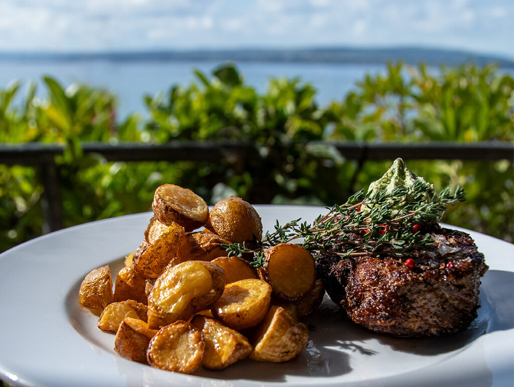 Steak, Kartoffeln, Bodensee Reichenau