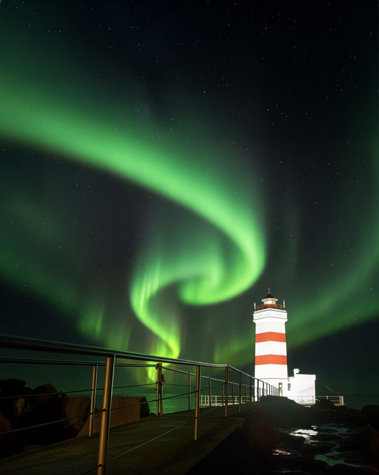 Island, Nordlichter, Reykjavik, Leuchtturm